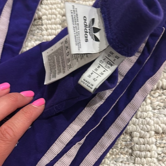 Adidas Purple Sweatpants with Iconic Stripes - Picture 3 of 3